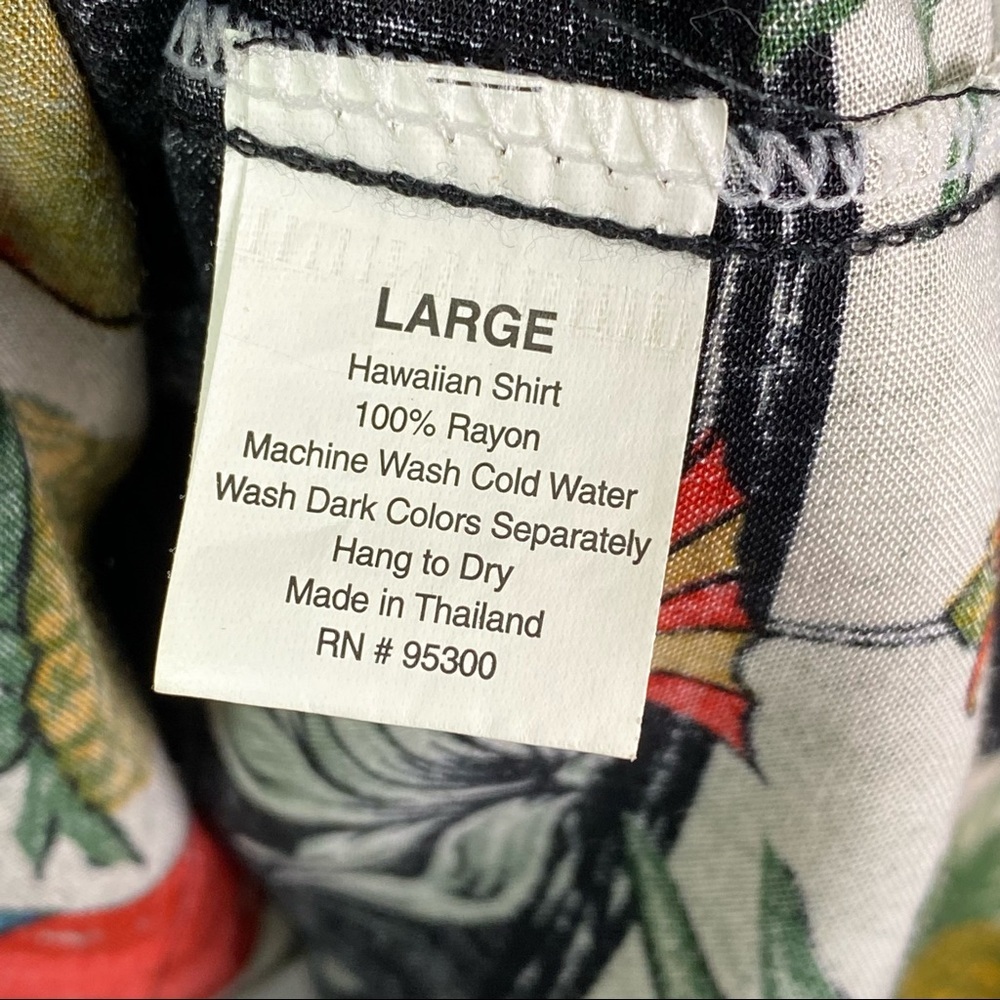 Vintage Black Pineapple Cocktail Print Shirt Lg - Picture 8 of 8